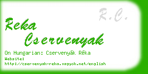 reka cservenyak business card